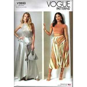 Vogue V2033 Misses 12 to 20 Draped Skirt Uncut Sewing Pattern
